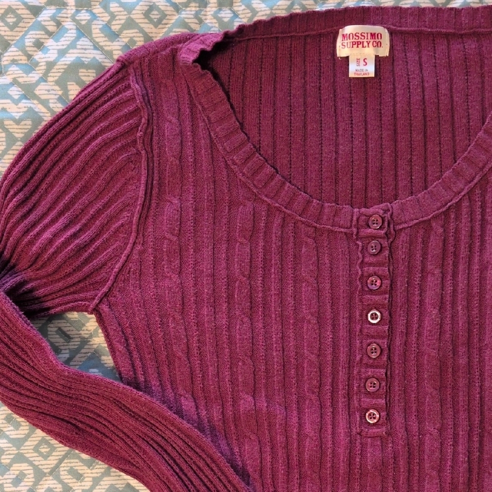 Ribbed Plum Long Sleeve Top